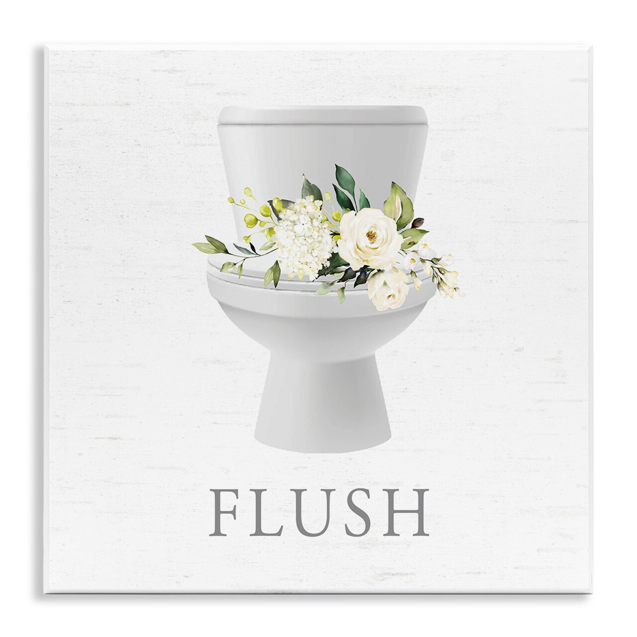 Stupell Industries Flush Floral Toilet Wall Plaque By Lettered and Lined